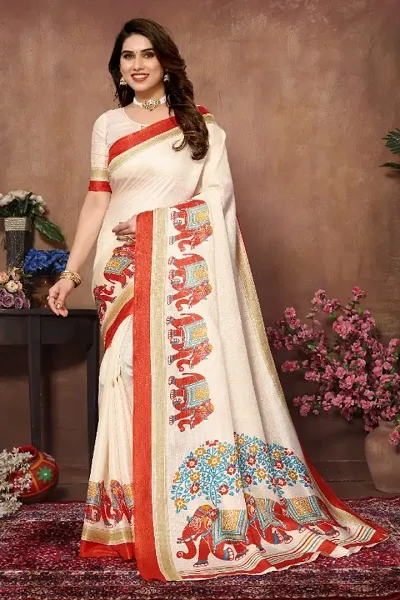 Elegant Khadi Silk Saree with Blouse piece 