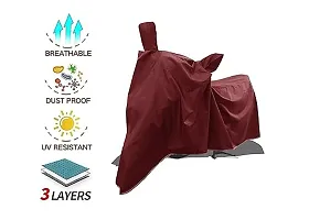 Two Wheeler Motercycle Bike And Scooty Cover With Water-Resistant And Dust Proof Premium 190T Fabric_Brown For Hero Hf Deluxe-thumb4