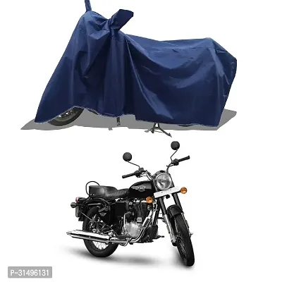 BHOOMIKA :-  Bullet 500 Two Wheeler Motercycle Bike and Scooty  Cover with Water-Resistant and Dust Proof Premium 190T Fabric_Navy Blue-thumb0