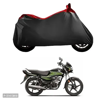 BHOOMIKA:- Two Wheeler - Bike Cover for Shine   Scooty Cover with Water-Resistant and Dust Proof Premium 190T Fabric_Red Stripe-thumb0