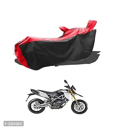 | New Aprilia Dorsoduro 900 Waterproof - UV Protection And Dust Proof Full Bike - Scooty Two Wheeler Body Cover for Aprilia Dorsoduro 900 (Black-RED Strips)