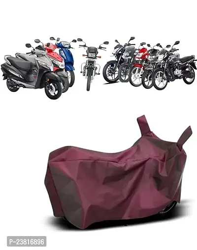 Universal Full Body Cover for All Two Wheelers Upto 180 CC Bike, Scooty/Scooter Cover for Honda Activa 6G , Splendor Plus, Pulsar, Etc (Maroon)-thumb0