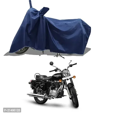 BHOOMIKA :-  Bullet 350 New Two Wheeler Motercycle Bike and Scooty  Cover with Water-Resistant and Dust Proof Premium 190T Fabric_Navy Blue