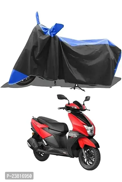 Styxer. tvs ntorq 125 Race Scooty Body Cover BS6 Water Resistant - Dust Proof - Full Bike Scooty Two Wheeler Body Cover for TVS NTORQ 125 XT Race Premium 190T Fabric_Entire (Black) (Blue)-thumb0
