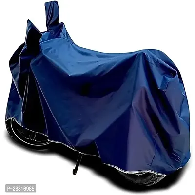 VT_Navy Blues Polyester Two WheelerBody Cover Pluser 125 cc Waterproof Resistant uv Full Body Cover