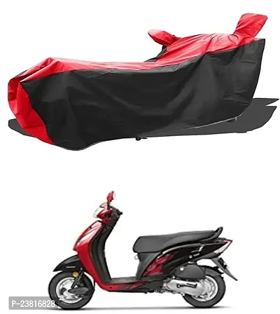 | New Honda Activa i Water Resistant - UV Protection And Dust Proof Full Bike - Scooty Two Wheeler Body Cover for Honda Activa i (Black-RED Strips)