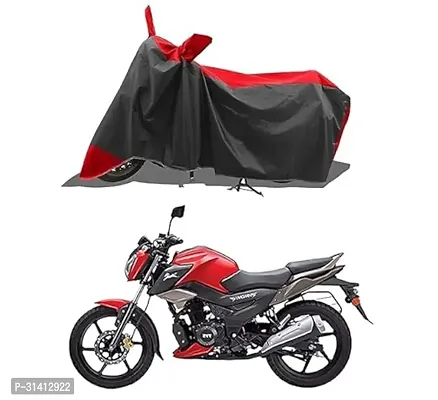 BHOOMIKA:- Two Wheeler - Bike Cover for SP 125   Scooty Cover with Water-Resistant and Dust Proof Premium 190T Fabric_Red Stripe-thumb0