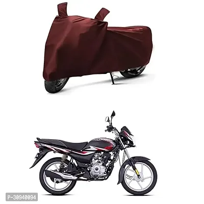 BHOOMIKA-Bajaj Platina 110 Two Wheeler Motercycle Bike and Scooty Cover with Water-Resistant and Dust Proof 190T Fabric_Maroon-thumb0