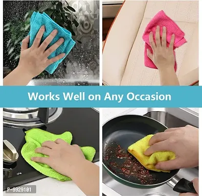 Microfiber Cleaning Cloths, 2pcs 40x40cms 280GSM Multi-Colour! Highly Absorbent, Lint and Streak Free, Multi -Purpose Wash Cloth for Kitchen, Car, Window, Stainless Steel, silverware.-thumb3