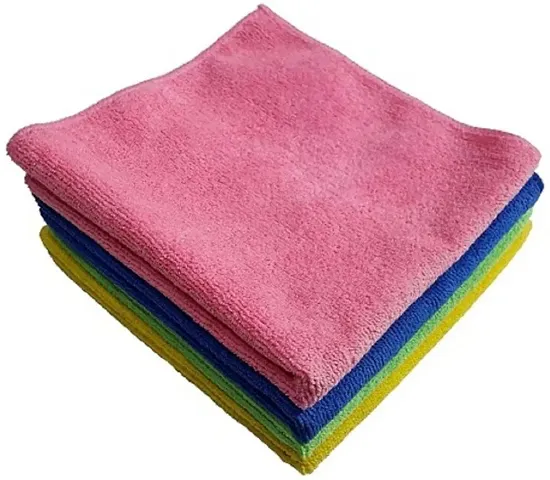 Premium Microfiber Cleaning Cloth Pack Of 4 - Gentle Yet Effective for All Surfaces - Streak-Free Shine - Reusable and Machine Washable - Eco-Friendly Solution.