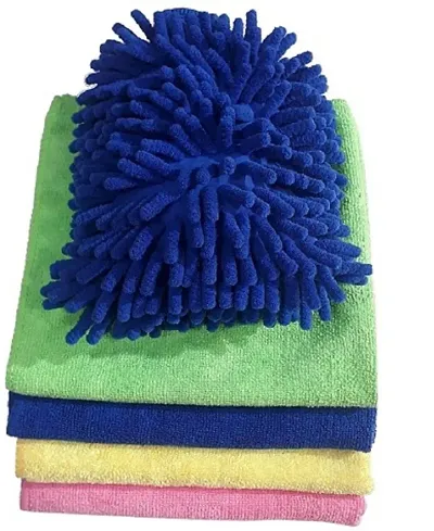 Premium Microfiber Cleaning Cloth Pack Of 5 - Gentle Yet Effective for All Surfaces - Streak-Free Shine - Reusable and Machine Washable - Eco-Friendly Solution.