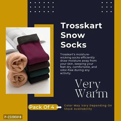 Trosskart Womens Thermal Snow Socks: Warm, Thick, and Comfortable for Winter Activities Pack Of 4