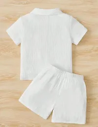 Elegant Popcorn Solid Shirts with Shorts For Boys-thumb2