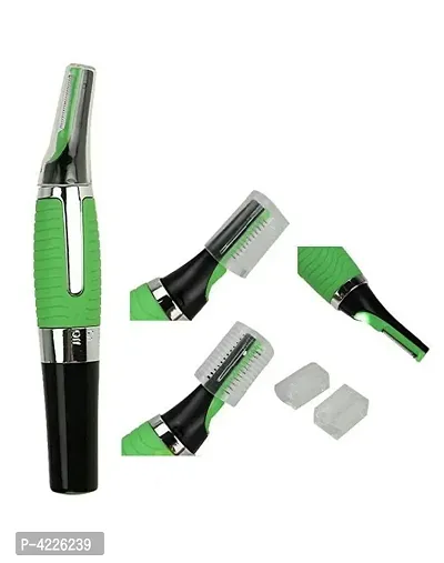 (Pack of 2) All in One Trimmer small Touches Nose Hair Trimmer with Built in LED Light (Green)-thumb0