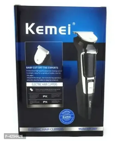 (Pack of 2) Kemei KM-1607 Runtime: 45 min Trimmer for Men & Women  (Black)-thumb0