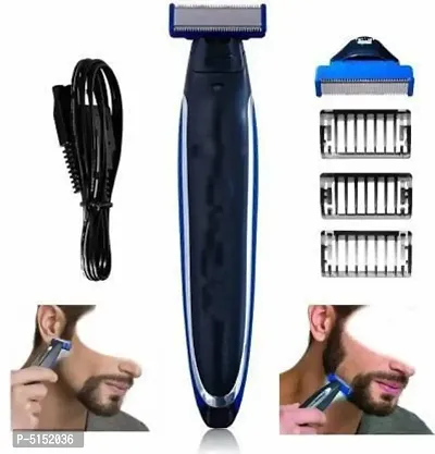 Micro Cordless Multifunctional Rechargeable Beard, Face And Full Body One-Tool Trimmer And Shaver (Black) For Men With Dual Blades And Accessories