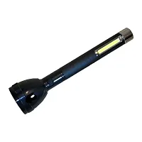 NN JY 2080 Black Rechargeable Flashlight with 2 Steps Switch UV 18650 Lithium Battery Torch with 3W COB + 5W Main Torch-thumb2