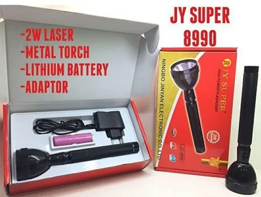 NN JY SUPER 8990 RECHARGEABLE BLACK TORCH FLASH LIGHT