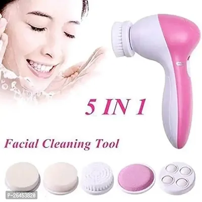 NN 5 in 1 Portable Electric Facial Cleaner Battery Powered Multifunction Massager, Face Massage Machine For Face, Facial Machine, Beauty Massager, Facial Massager For Women