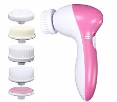 NN 5 in 1 Portable Electric Facial Cleaner Battery Powered Multifunction Massager, Face Massage Machine For Face, Facial Machine, Beauty Massager, Facial Massager For Women-thumb1