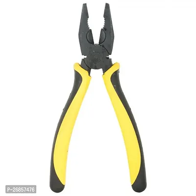 NN New Sturdy Steel Combination Plier with Anti-Rust properties for gripping, holding and cutting wires, YELLOW  BLACK-thumb0