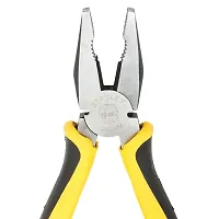 NN New Sturdy Steel Combination Plier with Anti-Rust properties for gripping, holding and cutting wires, YELLOW  BLACK-thumb1