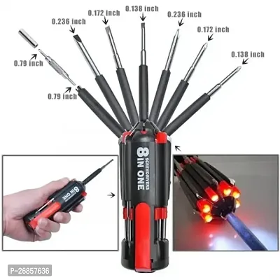 NN 8 in1 Screwdriver Set with 6 LED Lights, Portable multifunctional 8-in-1 Screw driver tool set kit with torch and magnetic heads for Mobile, Laptop repairing  Household work.-thumb2