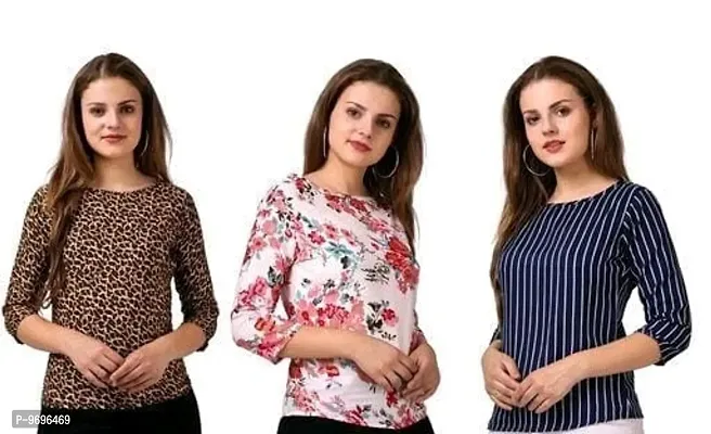 Trendy Cotton Blend Printed Top For Women Pack Of 3