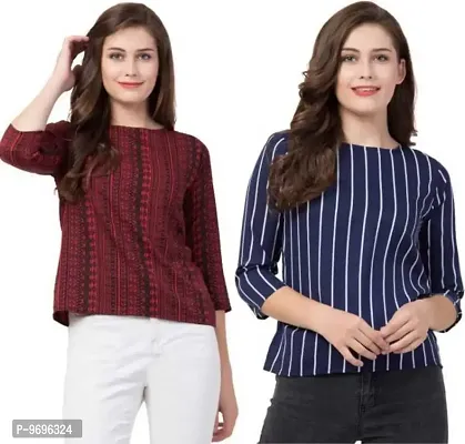 Trendy Cotton Blend Printed Top For Women Pack Of 2