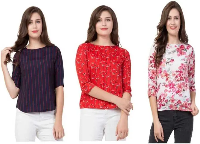 Trendy Casual wear Printed Top Combo of 3