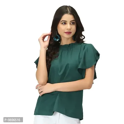 Trendy Cotton Blend Solid Top For Women