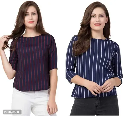 Trendy Cotton Blend Printed Top For Women Pack Of 2