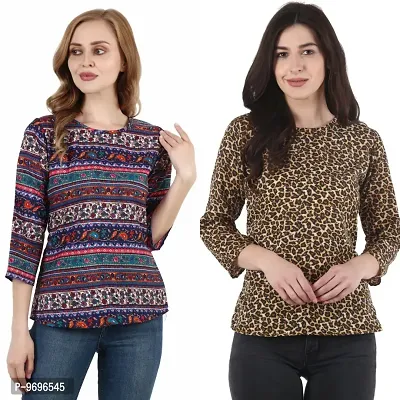 Trendy Cotton Blend Printed Top For Women Pack Of 2