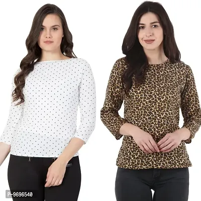 Trendy Cotton Blend Printed Top For Women Pack Of 2