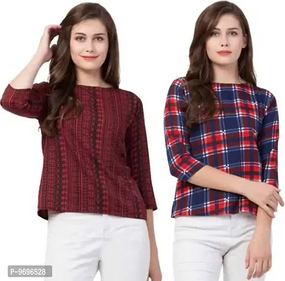 Trendy Cotton Blend Printed Top For Women Pack Of 2