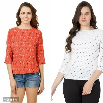 Trendy Cotton Blend Printed Top For Women Pack Of 2