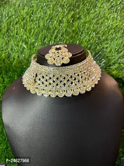 Gold-plated Austrian Diamond Jewellery Bridal Set-thumb3