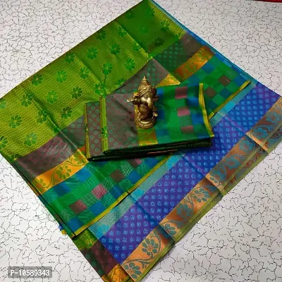 Kanjeevaram Art Silk Embossed Pattu Sarees with Blouse Piece-thumb0