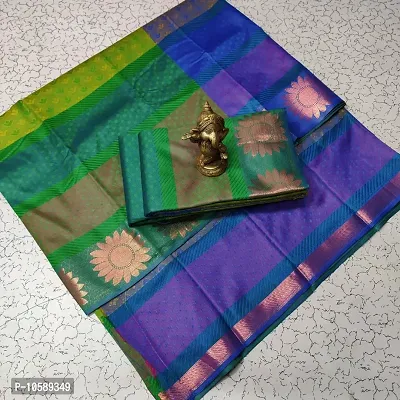 Kanjeevaram Art Silk Embossed Pattu Sarees with Blouse Piece