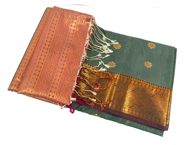 South Soft Silk Zari Woven Sarees with Blouse Piece
