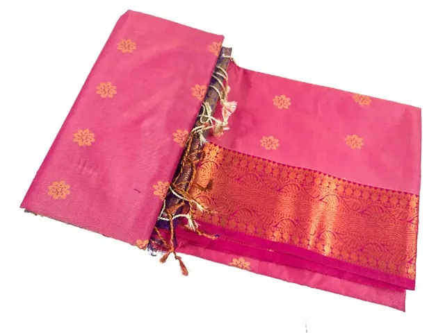 South Soft Silk Zari Woven Sarees with Blouse Piece