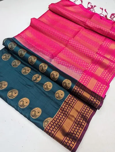 New In Silk Blend Saree with Blouse piece