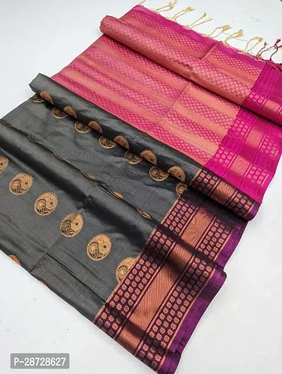 Elegant Kanchipuram Fancy Silk Saree With Blouse-thumb0