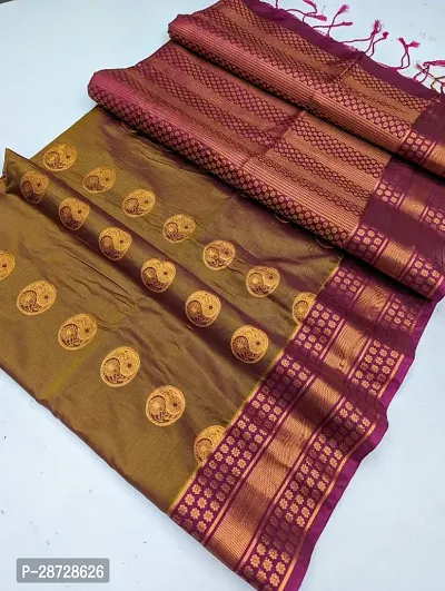 Elegant Kanchipuram Fancy Silk Saree With Blouse-thumb0