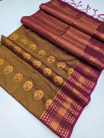 Elegant Kanchipuram Fancy Silk Saree With Blouse