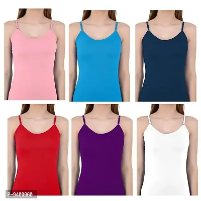 Buy YAMKAY Women's Adjustable Strap Slip Multicolor Camisole Bra Type Inner  wear - Pack of 5 Color May Vary (90) cm at