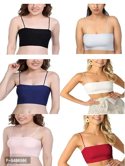 Buy Stylish Multicoloured Cotton Solid Bras For Women Pack of 6