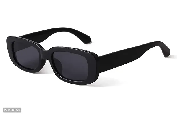 Izaan Mart Women Square Sunglasses Black Frame, Black Lens (Medium) - Set of 1-thumb0