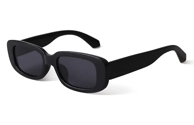 Izaan Mart Women Square Sunglasses Black Frame, Black Lens (Medium) - Set of 1