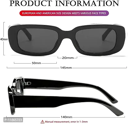 Izaan Mart Women Square Sunglasses Black Frame, Black Lens (Medium) - Set of 1-thumb3